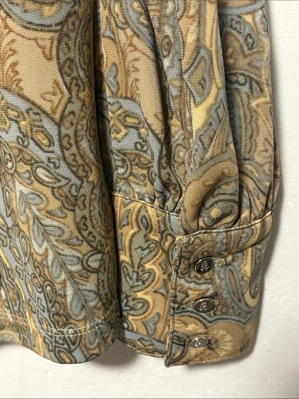 LAUREN RALPH LAUREN Paisley Tie Neck Blouse Size S Long Sleeve Top